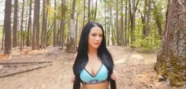  PAWG thickie blows cock riverside in the nature